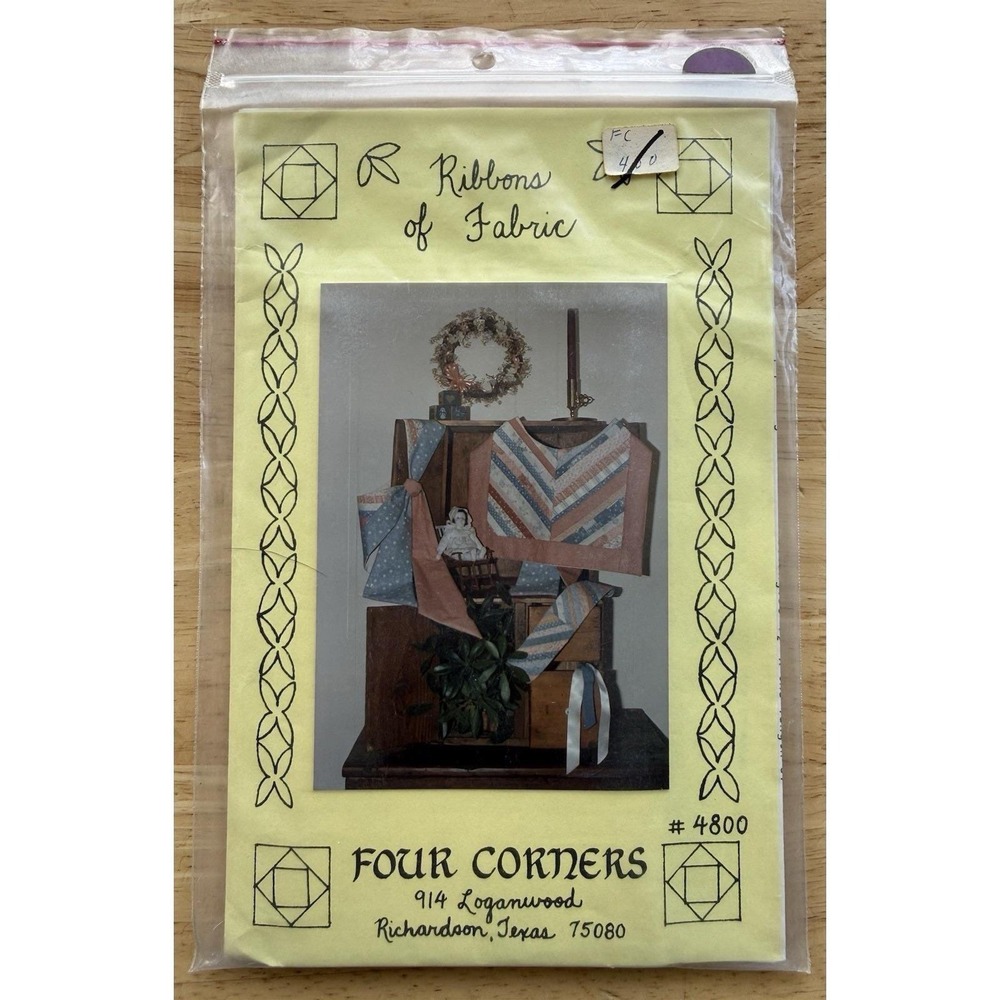 Ribbons Of‎ Fabric Pattern By Four Corners Uncut VTG